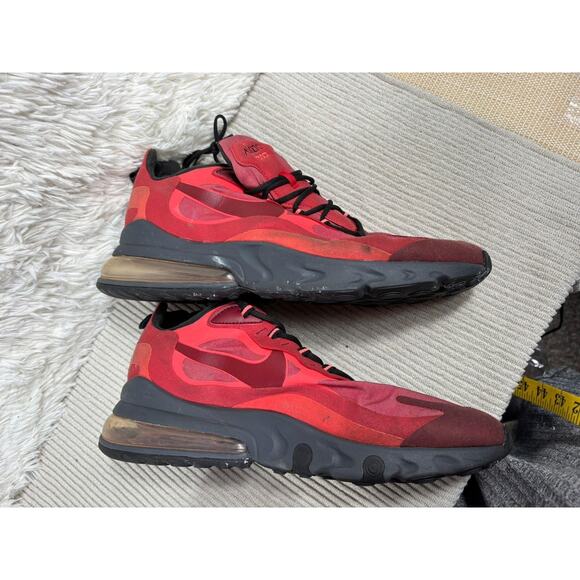 Nike Air Max 270 React Shoes Mens Size 15 Red Black Running Sneakers CJ3866-600 - Picture 7 of 9
